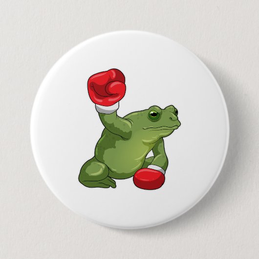 Frog Boxer Boxing Gloves Button (Vorderseite)