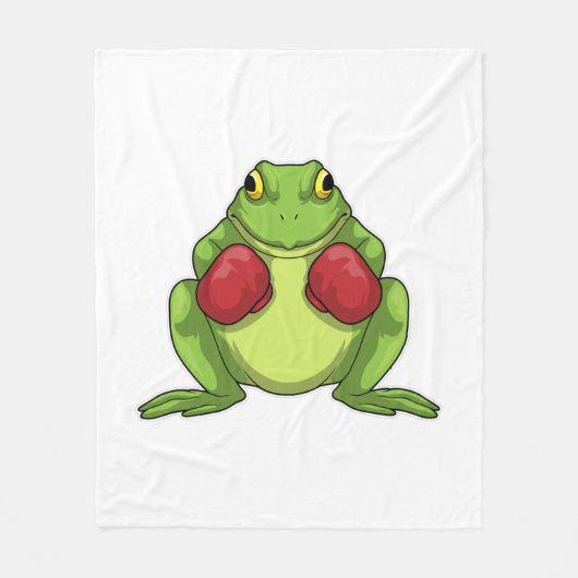 Frog Boxer Boxing Gloves Fleecedecke (Vorderseite)