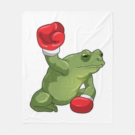 Frog Boxer Boxing Gloves Fleecedecke (Vorderseite)