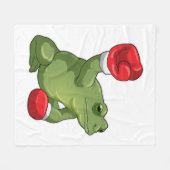 Frog Boxer Boxing Gloves Fleecedecke (Vorderseite (Horizontal))