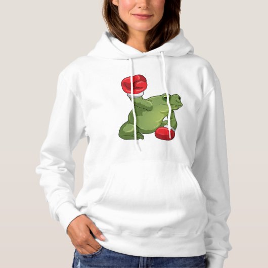 Frog Boxer Boxing Gloves Hoodie (Vorderseite)