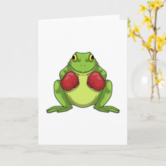 Frog Boxer Boxing Gloves Karte (Gelbe Blume)