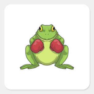 Frog Boxer Boxing Gloves Quadratischer Aufkleber