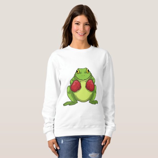 Frog Boxer Boxing Gloves Sweatshirt (Vorne ganz)
