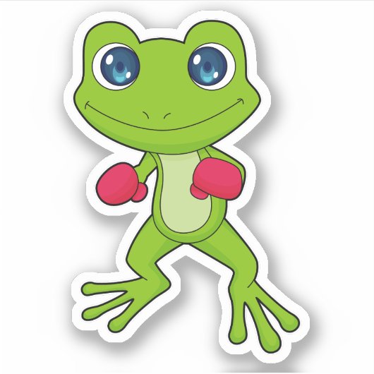 Frog Boxing Boxer Boxhandschuhe Aufkleber (Vorderseite)