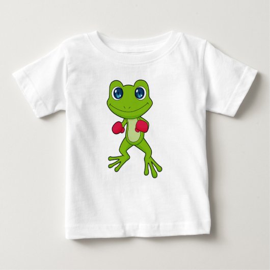 Frog Boxing Boxer Boxhandschuhe Baby T-shirt (Vorderseite)