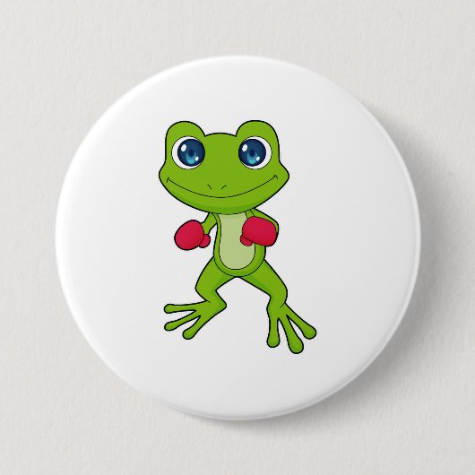 Frog Boxing Boxer Boxhandschuhe Button (Vorderseite)