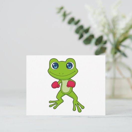 Frog Boxing Boxer Boxhandschuhe Postkarte (Stehend Vorderseite)