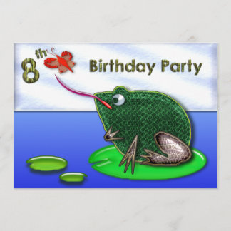 Frog & Bug im Teich 8. Geburtstag Einladung
