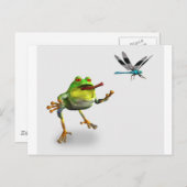 Frog Chasing Dragonfly Postkarte (Vorne/Hinten)