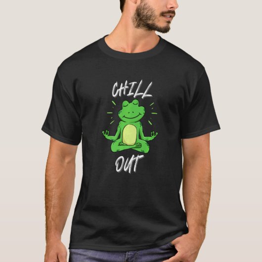 Frog Chill Out Yoga & Meditation T-Shirt (Vorderseite)