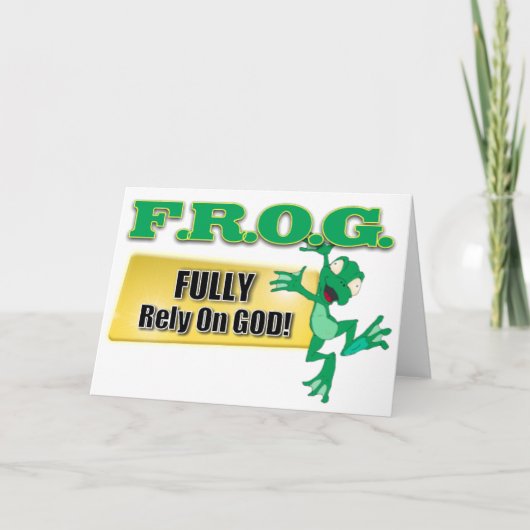 FROG CHRISTLICH ACRONYM SETZT SICH VOLL AUF GOTT KARTE (Vorderseite)