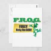 FROG CHRISTLICH ACRONYM SETZT SICH VOLL AUF GOTT POSTKARTE (Vorne/Hinten)