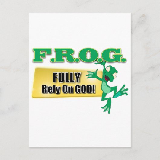 FROG CHRISTLICH ACRONYM SETZT SICH VOLL AUF GOTT POSTKARTE (Vorderseite)