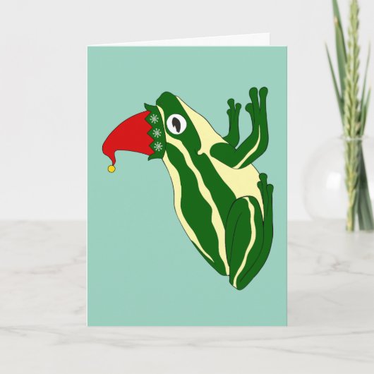 Frog Christmas Card Feiertagskarte (Vorderseite)