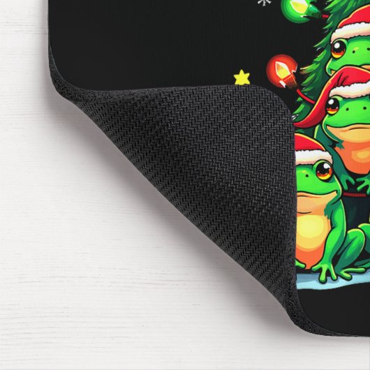 Frog Christmas Tree Funny Hopper Holiday Cute Frog Mousepad (Ecke)