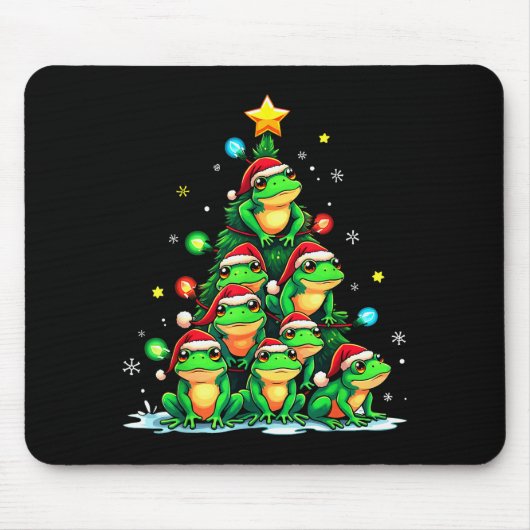 Frog Christmas Tree Funny Hopper Holiday Cute Frog Mousepad (Vorne)