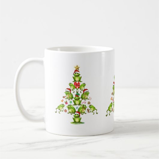 Frog Christmas Tree Geschenk Funny Christmas Frog Kaffeetasse (Links)