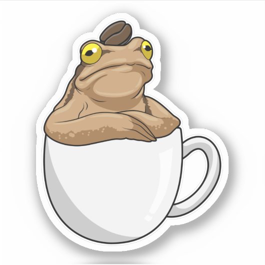 Frog Coffee Coffee Bean Aufkleber (Vorderseite)