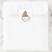 Frog Coffee Coffee Bean Quadratischer Aufkleber (Tasche)