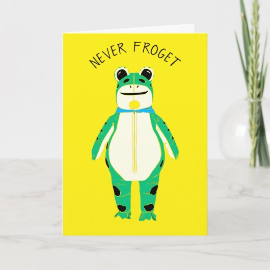Frog Costume Protester Custom Message Karte (Vorderseite)