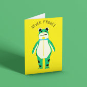 Frog Costume Protester Custom Message Karte