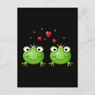 Frog Couple mit Herzen. Postkarte