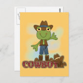 Frog Cowboy T - Shirt und Geschenke Postkarte (Vorne/Hinten)