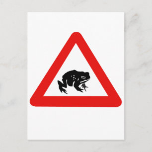 Frog Crossing, Traffic Sign, Vereinigtes Königreic Postkarte