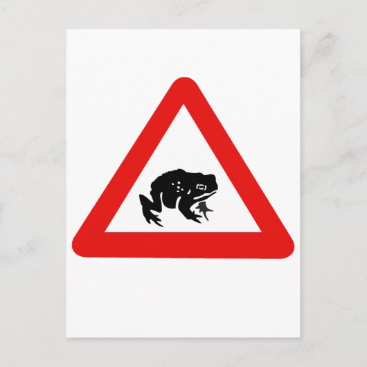 Frog Crossing, Traffic Sign, Vereinigtes Königreic Postkarte (Vorderseite)