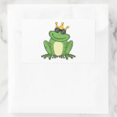 Frog Crown Green mit Sonnenbrillen Design Rechteckiger Aufkleber (Tasche)