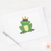 Frog Crown Green mit Sonnenbrillen Design Rechteckiger Aufkleber (Umschlag)