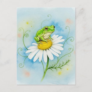 Frog Daisy Daydream Postcard für das Postüberquere Postkarte