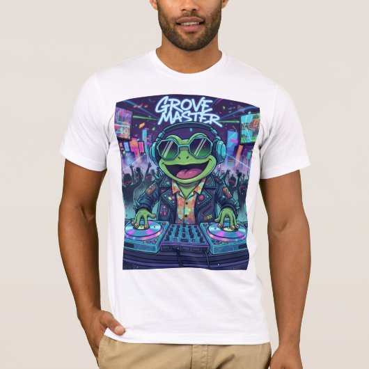 Frog DJ T - Shirt | Funny Rave Party T-Shirt| EDM (Vorderseite)