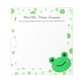 Frog Dot Muster Green Teacher Notizblock (Vorderseite)
