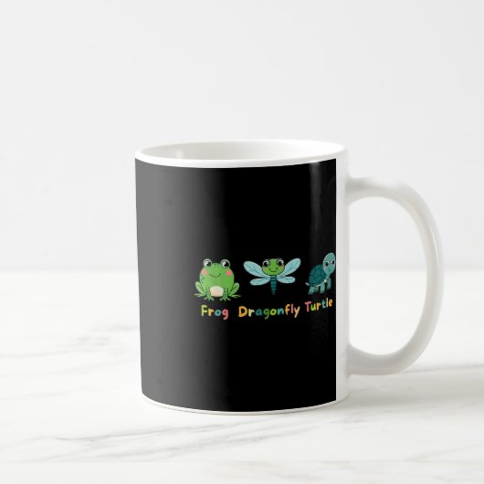 Frog Dragonfly Niedliche Kinder Tierfreunde Kaffeetasse (Rechts)