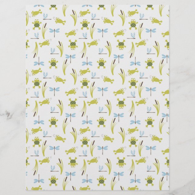 Frog & Dragonfly & Polka Dots Scrapbook, beidseiti (Vorderseite)