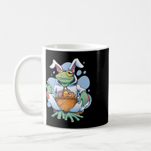 Frog Dressed As Easter Bunny With Eggs  Kaffeetasse (Links)