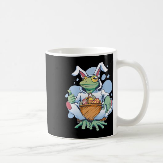 Frog Dressed As Easter Bunny With Eggs  Kaffeetasse (Rechts)