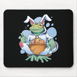 Frog Dressed As Easter Bunny With Eggs  Mousepad