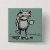 Frog Drinking Coffee Meme Mystical Toad Frog Lover Button (Vorderseite)