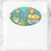 FROG & DUCK PRINCE SPRING EASTER EGG STICKERS Oval (Tasche)