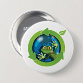 Frog Earth Day Recycling Eco Friendly Button (Vorne & Hinten)