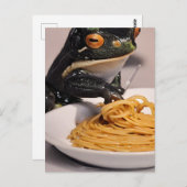 Frog Eating Spaghetti Postcard Postkarte (Vorne/Hinten)