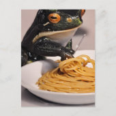 Frog Eating Spaghetti Postcard Postkarte (Vorderseite)