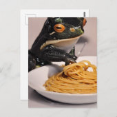 Frog Eating Spaghetti Postkarte (Vorne/Hinten)