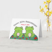 Frog Ehepaar 30. Perlhochzeitkarte Karte (Gelbe Blume)