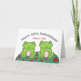 Frog Ehepaar 40. ruby Hochzeitskarte Karte