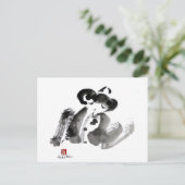 Frog, ein traditionelles Sumi-e Tinte Gemälde Postkarte (Stehend Vorderseite)