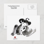 Frog, ein traditionelles Sumi-e Tinte Gemälde Postkarte (Vorne/Hinten)